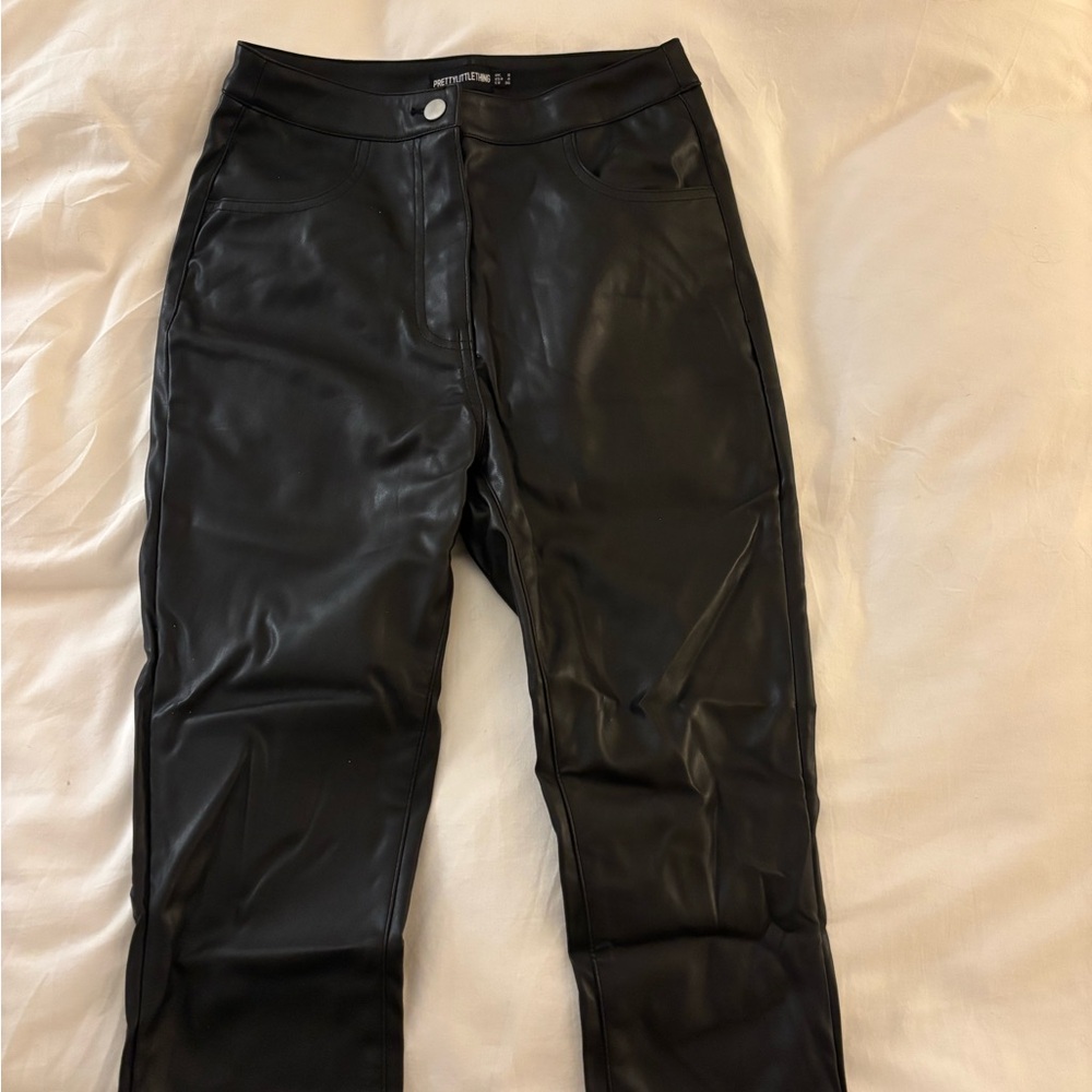 PrettyLittleThing Sleek Black Faux Leather Pants
